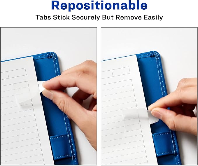 Avery Mini Ultra Tabs, 1" x 1.5", 2-Side Writable, White, 40 Repositionable Tabs (74788) (Pack of 2)