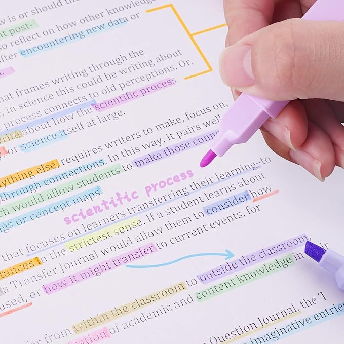 EooUooIP Dual Tip Aesthetic Bible Highlighters, 12Pack Pastel Highlighters, Chisel & Fine Tips, Cute Highlighter Assorted Colors, Bible Highlighter and Pens No Bleed, No Bleed Bibles Assorted Colors
