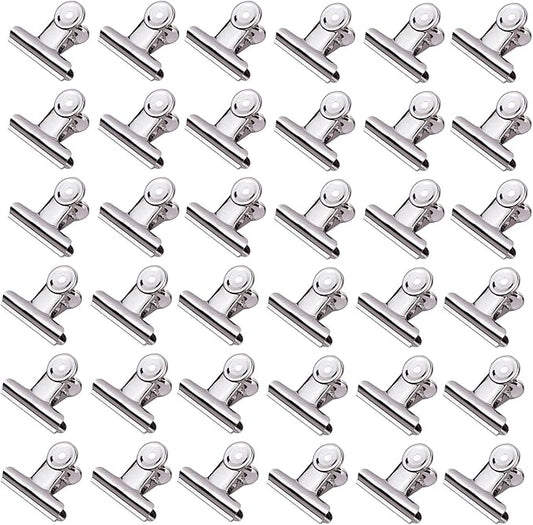 Extra Large Bulldog Clips, 36 Pack, 3 Inch, Silver, 75 mm, Food Clip, Chip Clip, Binder Clips, Fold Clamps for Home School Office Supplies