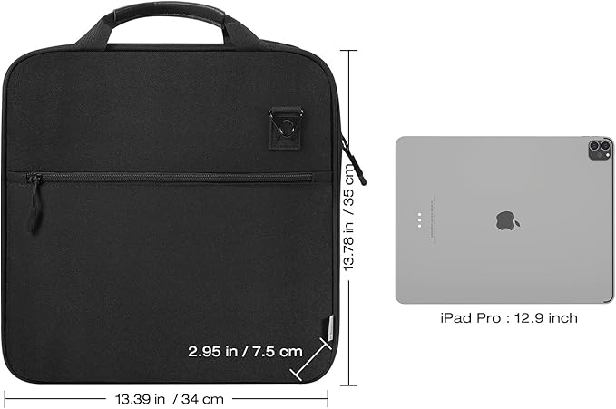 MoKo Zipper Binder, 2 Inch 3 Ring Binder with 500 Sheets Capacity & Shoulder Strap & Handle, Multi-Pocket Zipper Organizer for Middle School, Black