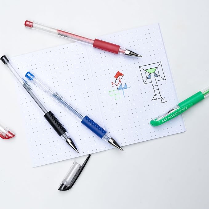 Art Alternatives Gel Pen, Glitter Khaki - Ballpoint - Non-Smear + Quick Dry - Writing, Drawing, Coloring, Journal, Planner