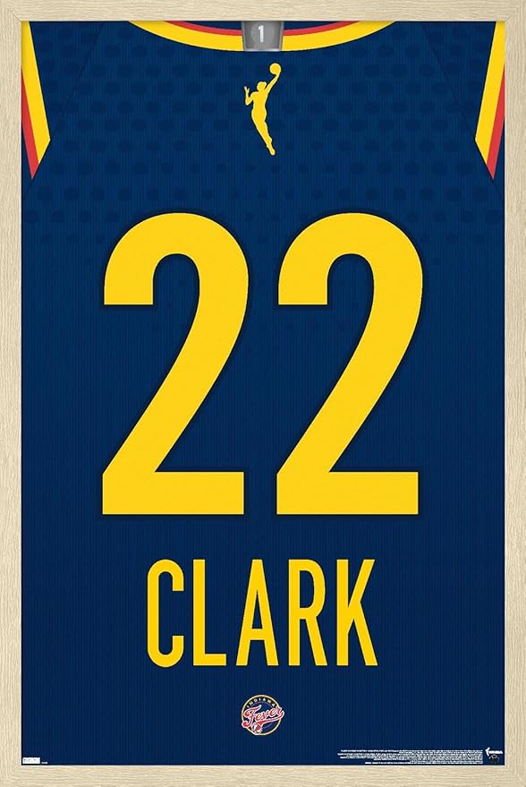 WNBA Indiana Fever - Caitlin Clark Jersey Wall Poster, 34L" x 22.4W", Blonde Framed Version