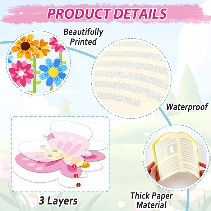 gisgfim Spring Reading Bulletin Board Decorations Set Classroom Spring Into Reading Bulletin Board Butterflies Flowers Cutouts Bulletin Board Borders Decor for School Library Chalkboard Wall(Spring)