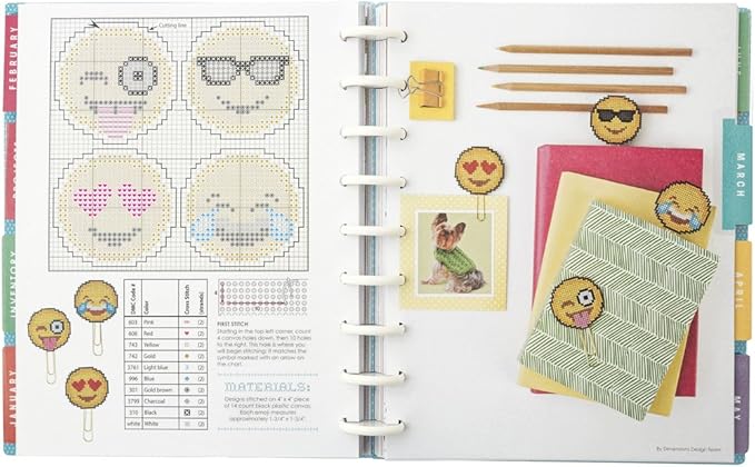 Simplicity Vintage 12 Monthly Projects Cross Stitch Planner Kit