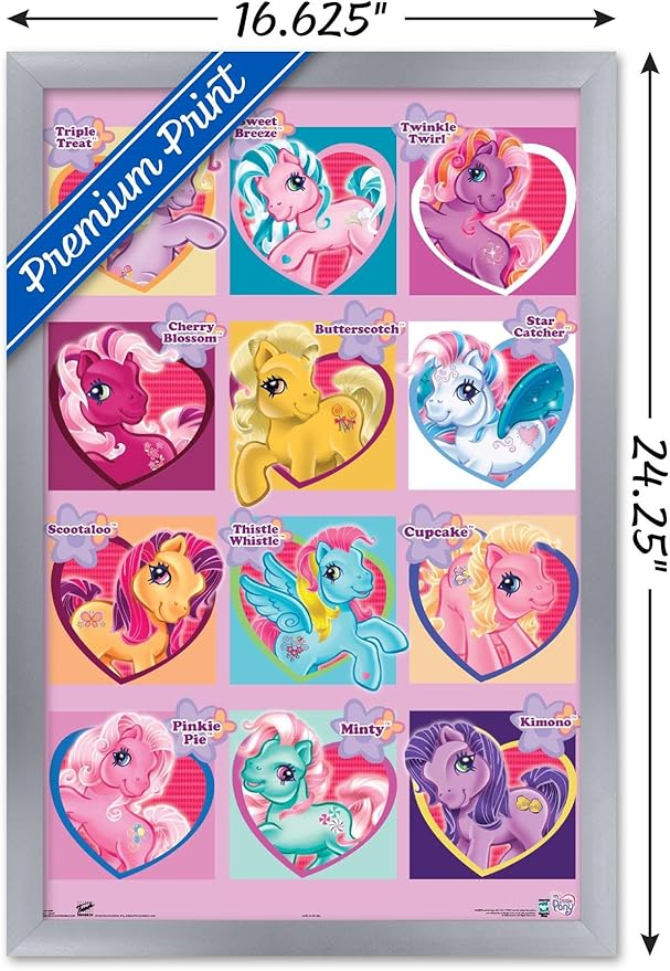Trends International Hasbro My Little Pony - Chart Wall Poster, 14.725" x 22.375", Silver Framed Version