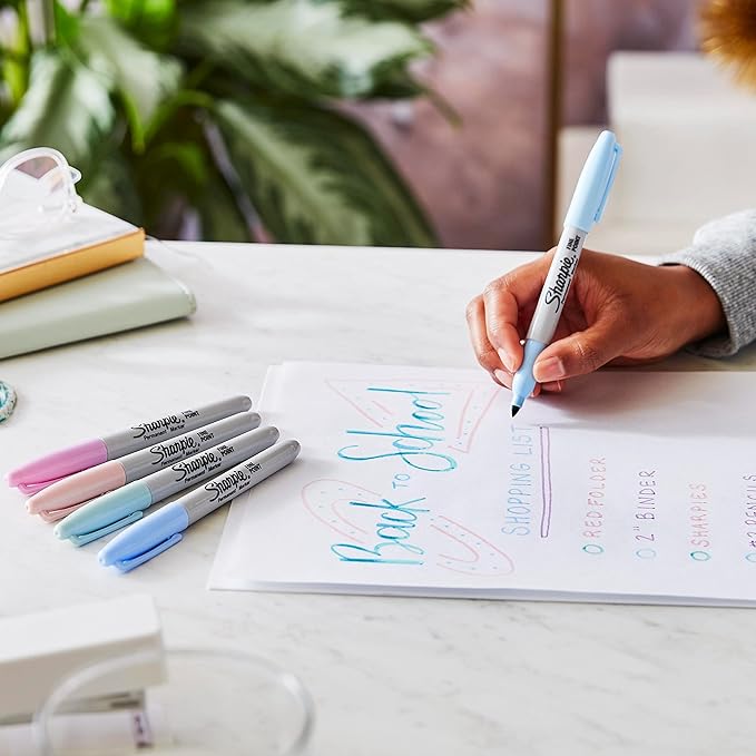 Sharpie Permanent Markers Fine Point Featuring Mystic Gem Color Markers Assorted 24 Count