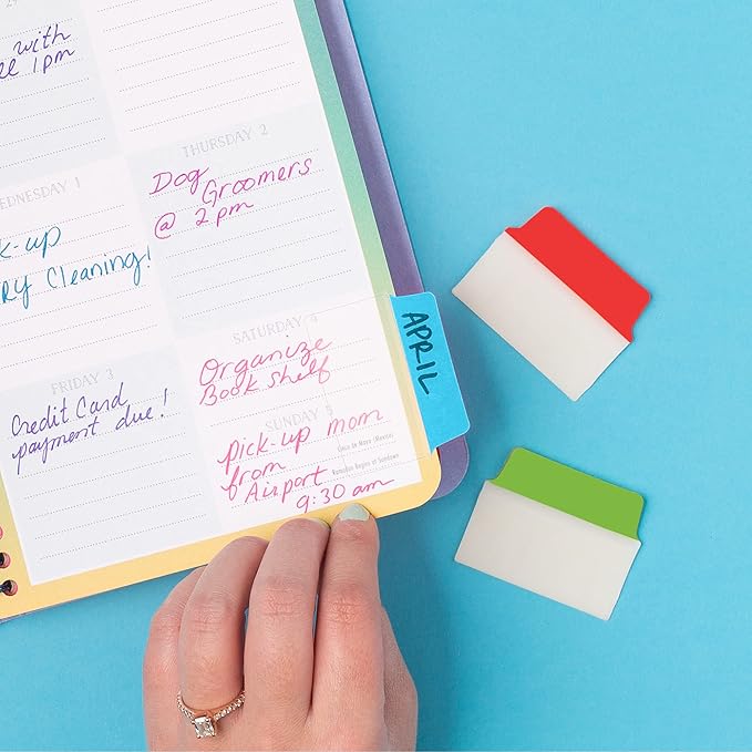 Avery Multiuse Ultra Tabs, 2" x 1.5", 2-Side Writable, Red/Blue/Green, 24 Repositionable Tabs (74754)