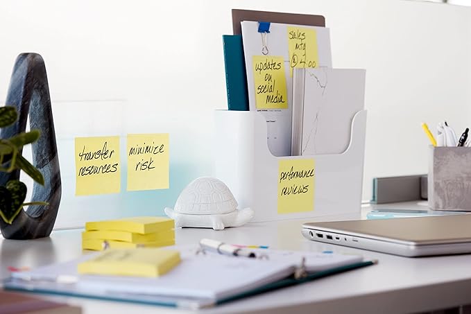 Post-it Notes, 3 in x 3 in, 4 Sticky Notes Pads, 50 Sheets per Pad, The Iconic Canary Yellow Note, School Supplies and Oﬃce Products