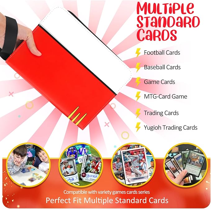 Card Binder 4 Pocket, Collectible Trading Card Albums Fits 400 Cards with 50 Removable Sleeves, Portable Trading Card Binder Collection Album Holder, Game Card Case book With Zipper for Gifts, L-Green