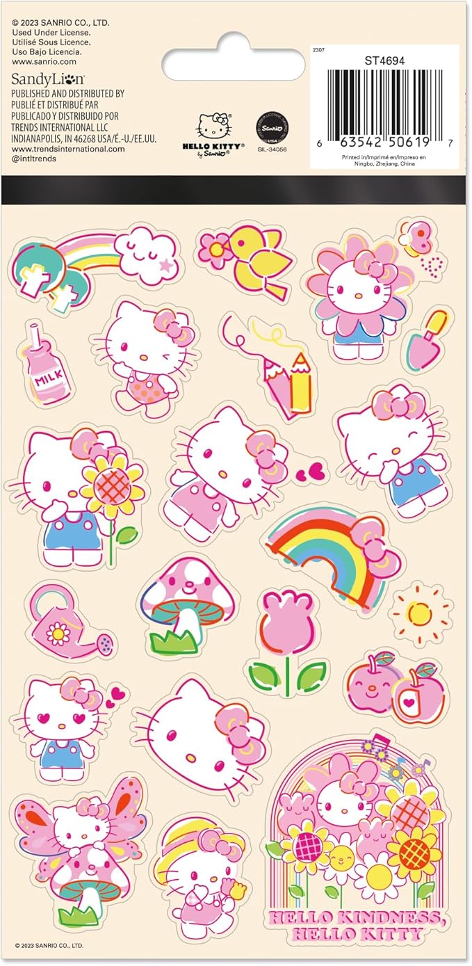 Hello Kitty - Garden Doodle - 2022 Standard Stickers - 4 Sheet