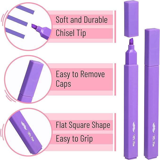 Mr. Pen- Aesthetic Highlighters, 8 pcs, Chisel Tip, Vibrant Colors, Cute Highlighters Assorted Colors, Back to School Supplies (Pack of 2)