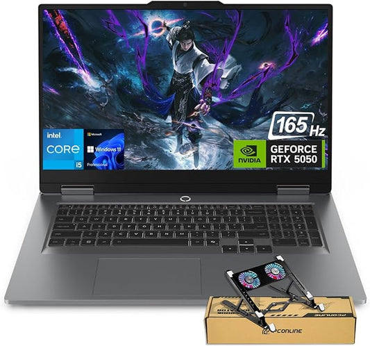 Lenovo LOQ RTX 5050 Pro AI-Gaming PC, 17.3" FHD 165Hz, Intel Core i5-13450HX, NVIDIA GeForce RTX 5050, 16GB DDR5 RAM, 1TB SSD, Backlit KB, Bundle with PCO Notebook Folding Radiator, Laptop Cooler