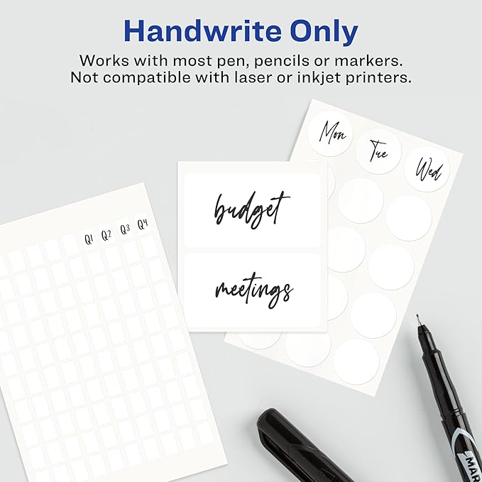 Avery File Folder Labels, 5/8" x 2-3/4", White, Non-Printable, 8 Packs, 1,248 Blank Labels Total (21925)