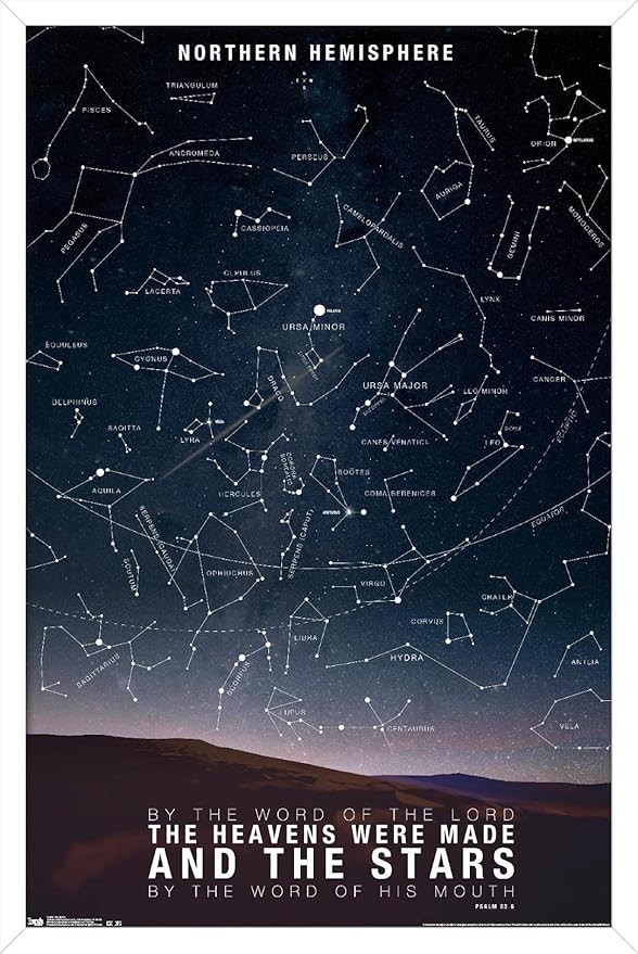 The Stars Wall Poster, 34L" x 22.4W", White Framed Version