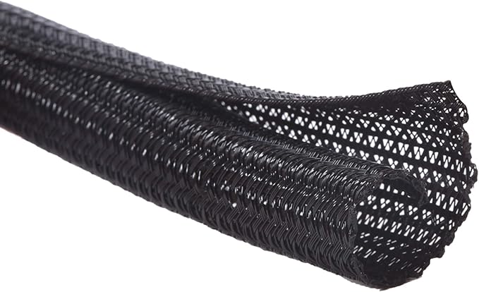 Alex Tech 25ft - 3/4 inch Cord Protector Wire Loom Tubing Cable Sleeve Split Sleeving For USB Cable Power Cord Audio Video Cable – Protect Cat From Chewing Cords - Black