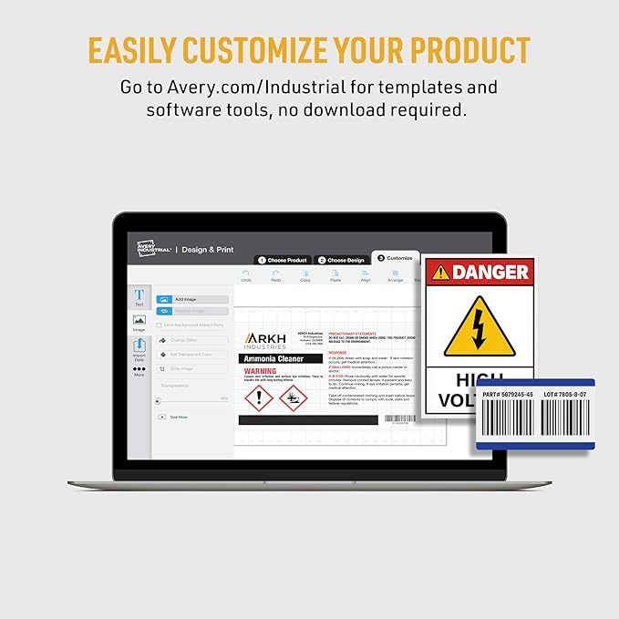 Avery White Asset Tag Labels, 1-1/4" x 2-3/4", Tamper-Evident Laser Printable Tags, 112 Waterproof Labels (60536)
