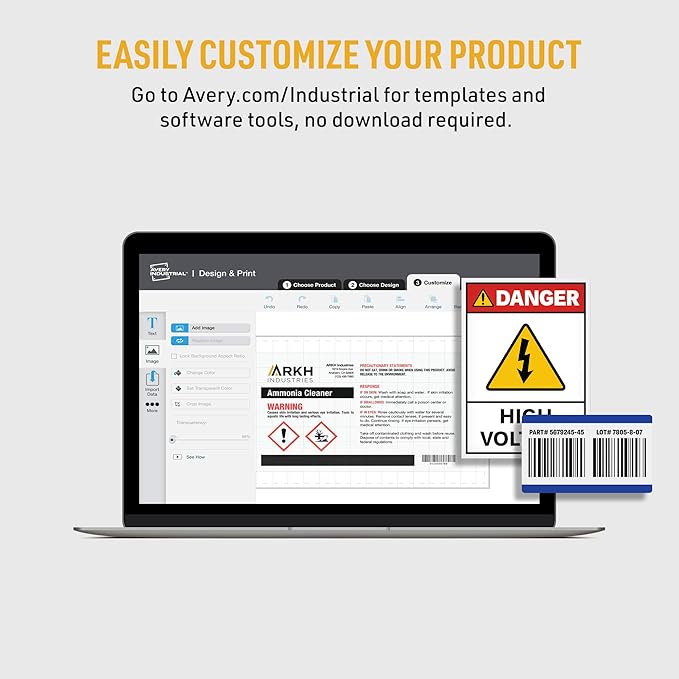 Avery Metallic Asset Tag Labels, 3-3/4 x 2", Laser Printable Tags, 64 Waterproof Labels (61520)