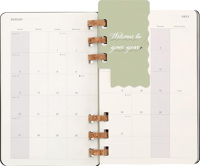 Moleskine 2024 Spiral Academic Planner, 12M, Large, Black, Hard Cover (5 x 8.25)