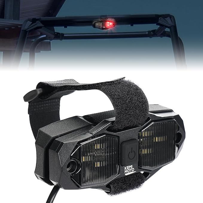 KEMIMOTO UTV Dome Light Vehicle Cab LED Light, Red White Bright Waterproof Solid Golf Cart Roll Cage Lighting, Compatible with RV Truck Tractor Polaris RZR Ranger Can Am Maverick Defender