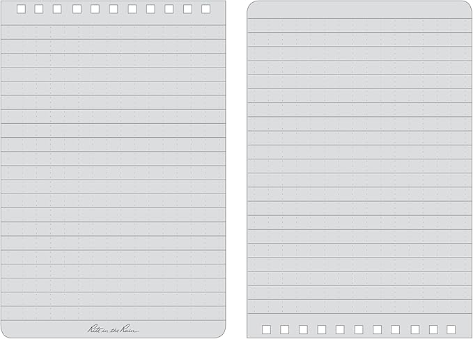 Rite in the Rain Weatherproof Top Spiral Notebook, 4" x 6", Orange Cover, Universal Pattern, 3 Pack (No.OR46-3)