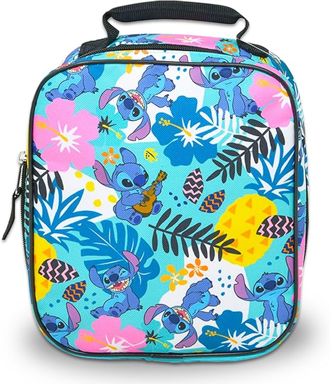 Disney Stitch Backpack and Lunch Bag for Girls - Bundle with 16" School Bag, Lunch Box, Water Bottle, Stickers, More | Lilo and Stitch Backpack with Lunchbox for Kids