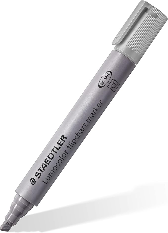 STAEDTLER Lumocolor Flipchart Marker: Set of 8, Assorted Colors, Bullet Tip 2.0mm & Chisel Tip 5.0mm - Ideal for Paper, Non-Bleed, Quick Dry & Low-Odor - For Home, School & Office