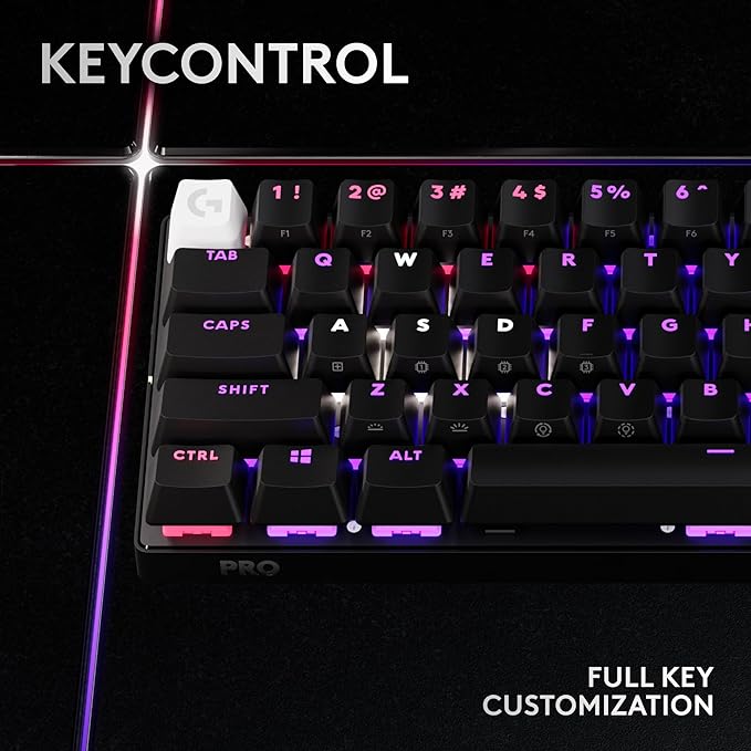 Logitech G PRO X 60 Lightspeed Wireless Gaming Keyboard, Ultra Compact TKL 60% Mechanical Keyboard for Windows PC, LIGHTSYNC RGB, Dual-Shot PBT Keycaps, GX Optical Linear Switches - Black