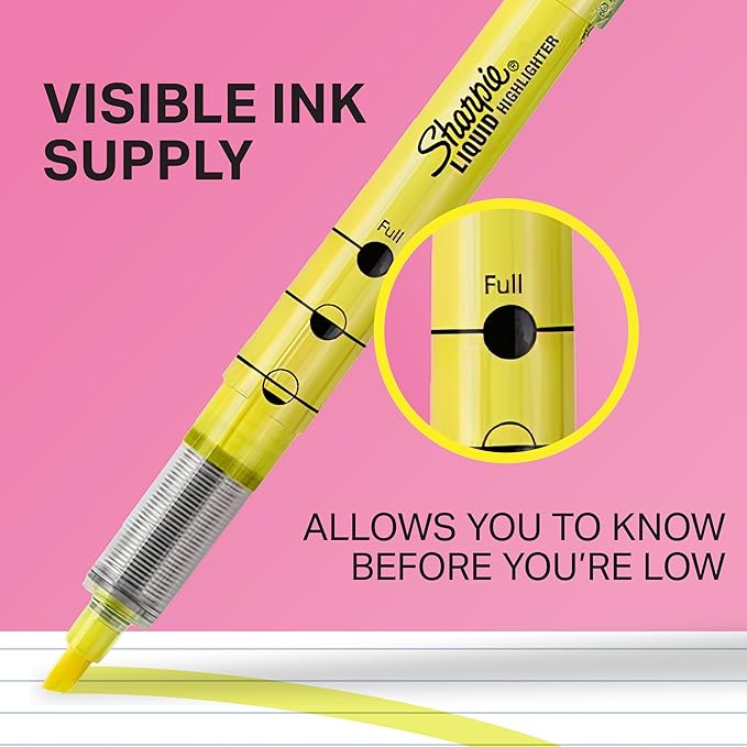 Sharpie Liquid Highlighters, Chisel Tip, Assorted Colors, 10 Count - Journaling, School, Study Supplies