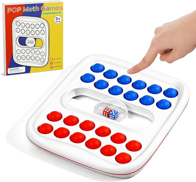 Pop Math Game for Kids - Addition & Subtraction Game - Educational Toys Learning Toys for Kids 4 5 6 7, Math Game for Preschool Kindergarten Boys Girls, 2 Player