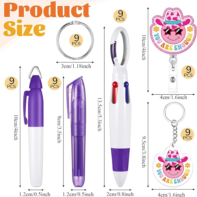 Henoyso 54 Pcs Nurse Badge Reel Pens Mini Highlighter Pens Bulk Nursing Week Appreciation Gifts Badge Accessories Retractable for Cna Medical Assistant Christmas Women (Glitter)