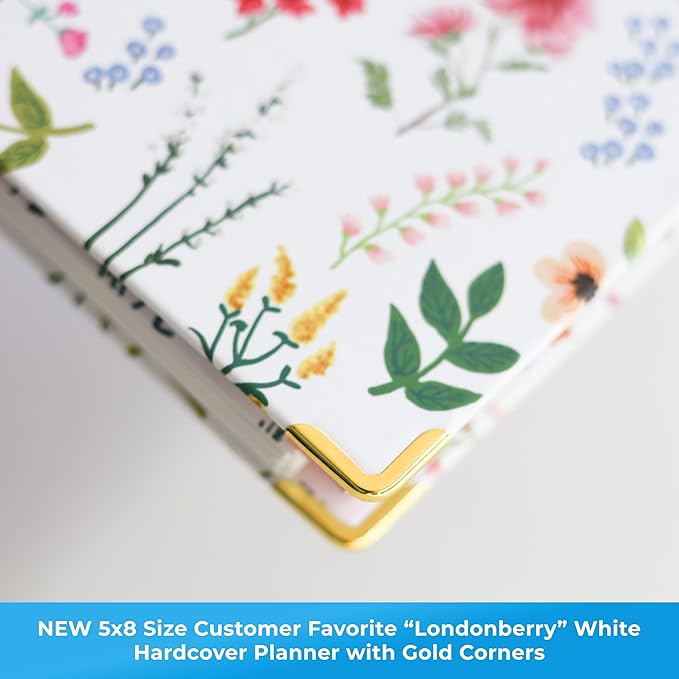 Blue Sky 15 Month 2026 Weekly and Monthly Planner Calendar, October 2025 - December 2026, 5" x 8", Hard Cover, Durable Twin Wire Binding, Laminated Tabs, Storage Pocket, Includes Ruler, Sticky Notes & Stickers, Londonberry