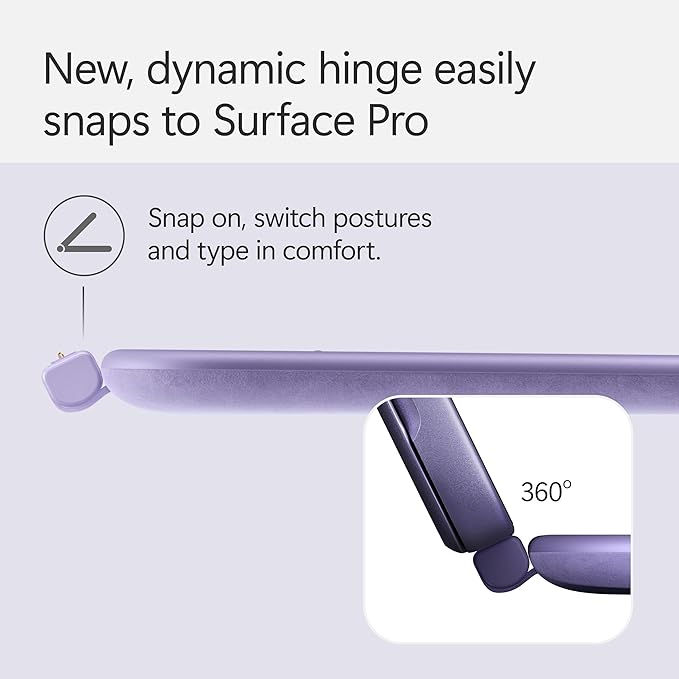 Microsoft Surface Pro Keyboard and Slim Pen 2 Bundle for Surface Pro 12" Device, Alcantara Material, Violet