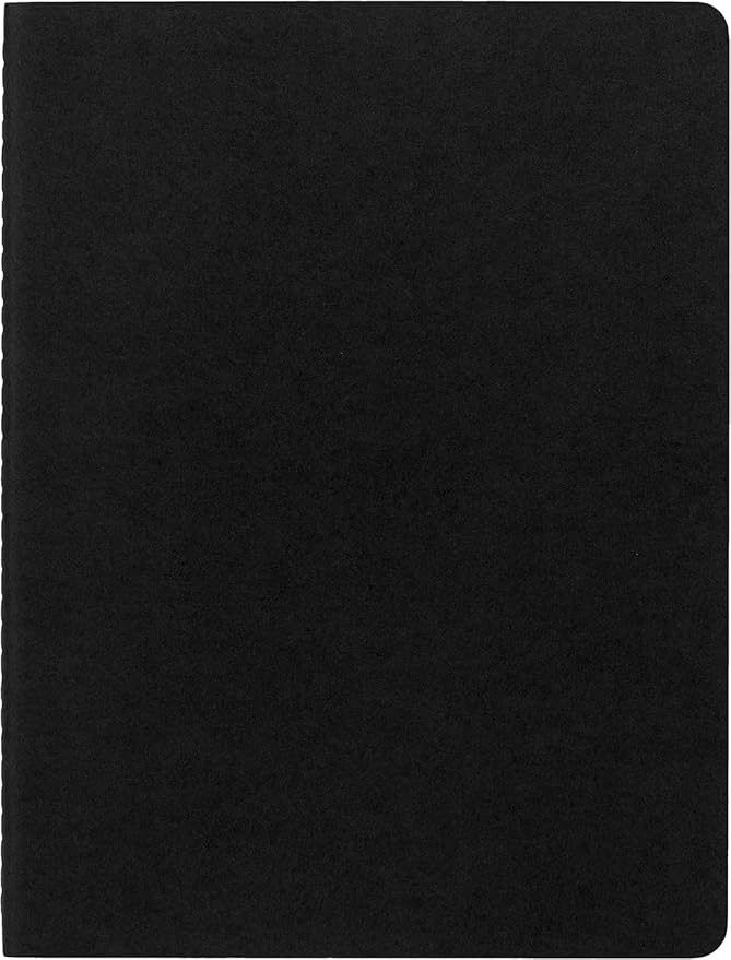 Moleskine Cahier Journals, Soft Cover, XL (7.5" x 9.5") Ruled/Lined, Black, 120 Pages (Set of 3)