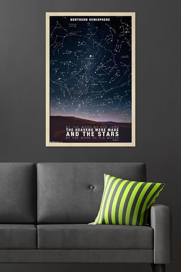 The Stars Wall Poster, 34L" x 22.4W", Blonde Framed Version