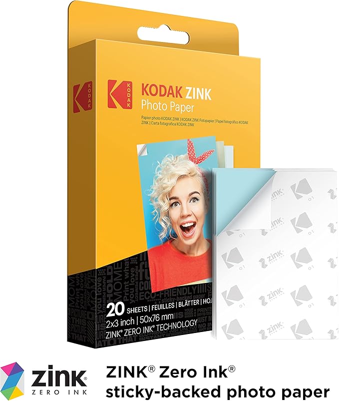 Kodak x Barbie Printomatic Full-Color Instant Print Digital Camera Barbie Gift Bundle (Iconic Style)+ Barbie Camera Case, Photo Album, Sticker & Hanging Frames, 50 Stickers + Zink Paper (20 Sheets)