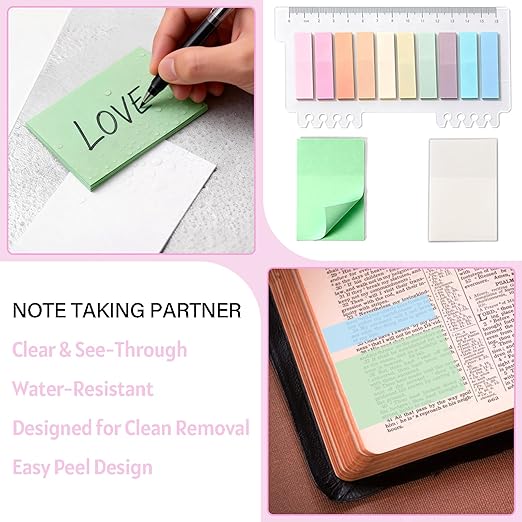 Bible Study Supplies Kit 43 Pcs for Women & Men – Bible Journaling Set with No Bleed Highlighters, Pens, Bible Tabs, Bookmarks, Cross Paper Clips & Transparent Sticky Notes