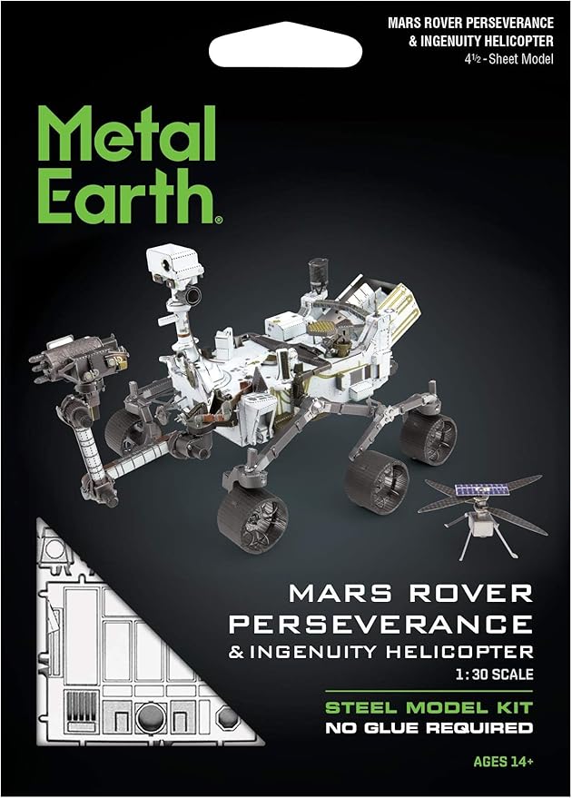 Fascinations Metal Earth Mars Rover Perseverance & Ingenuity Helicopter 3D Metal Model Kit