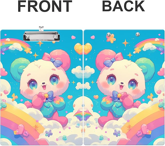 Fashion Clipboard, A4 Letter Size Wooden Decorative Clipboards for Teacher, Nurse, Doctor,Student and Kids, Cute Design for Standard Size 12.2" x 8.9"(C-Cute Bear)