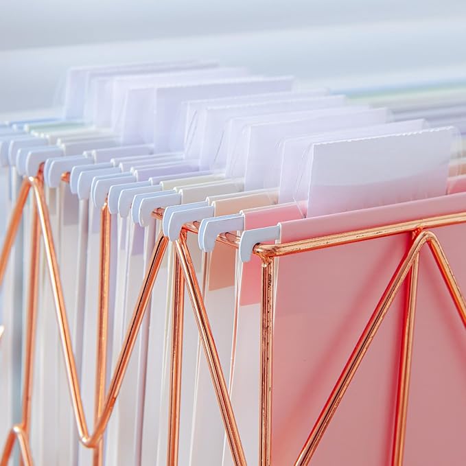 Y YOMA 24 Pack Colored Hanging File Folders Letter Size Decorative Hanging Folder Cute Pretty File Folder for Filing Cabinet Drawer Office Home with 1/5-Cut Adjustable Tabs, Soft Color