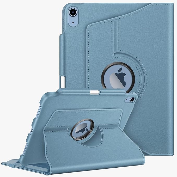 Fintie Rotating Case for iPad (A16) 11th Generation 11 Inch (2025), iPad 10th Generation 10.9 Inch (2022) - [Built-in Pencil Holder] 360 Degree Rotating Protective Stand Cover, Ocean Blue