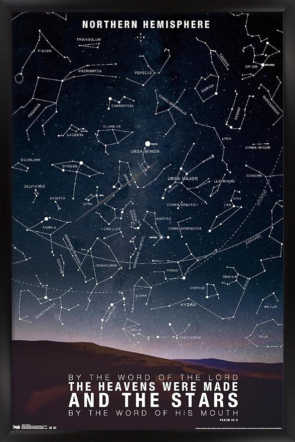 The Stars Wall Poster, 22.4L" x 14.7W", Black Framed Version