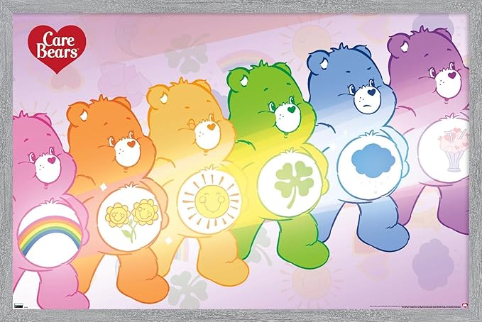 Care Bears - Care Bear Stare Wall Poster, 34L" x 22.4W", Gray Framed Version
