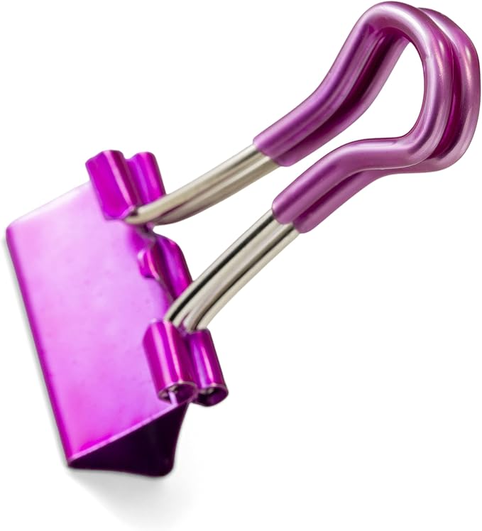 Officemate Easy Grip Binder Clips, Metallic, Small, Pack of 24