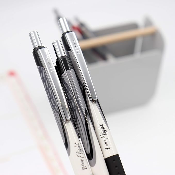 Zebra Pen Z-Grip Flight Retractable Ballpoint Pen, Bold Point 1.2mm, Black Ink, School Supplies, Teacher Supplies, and Office Supplies, Smooth Writing, Quick-Drying, 5-Pack (21915)