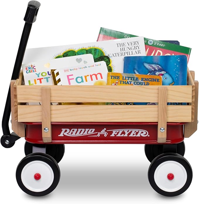 Radio Flyer 19 Inch Miniature Wagon Small Toy Rolling Cart for Ages 1.5+ Indoor Outdoor Play Baby Shower Decor Display Prop and Interactive Play