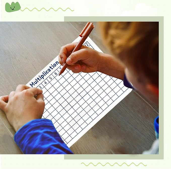 6 Set Multiplication Chart WhiteBoard, 9" x 12" Double Sided Dry Erase Multiplication Flash Cards Times Table Chart Math Manipulatives for Kids Students 1st/2nd/3rd/4th Grade Home Supplies