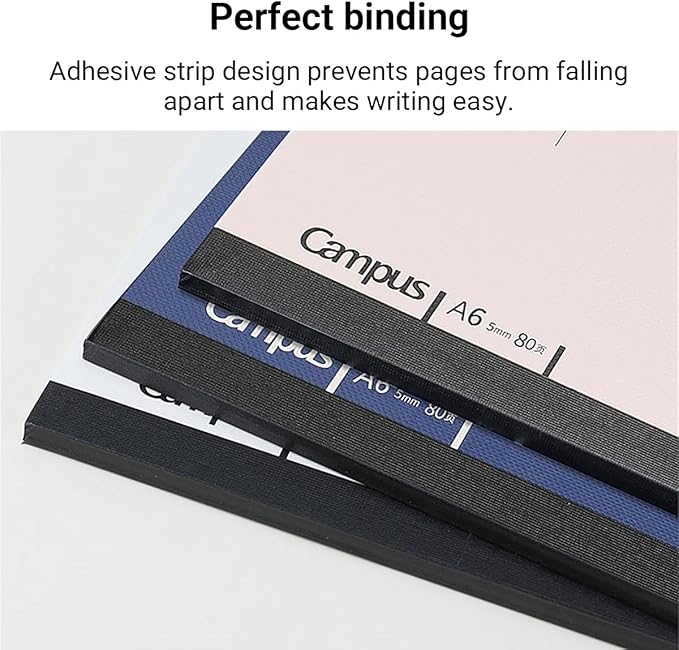 KOKUYO Composition Graph Notebook 3 Pack, A6 Campus 5x5 Grid Notebooks, 80 Sheets Notebook for School, Comp Book for Journal Planner Drawing Perfect for Women Study Note Taking, Noritake