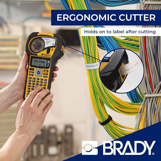 Brady M210 Portable Label Printer with Rubber Bumpers, Multi-Line Print, 6 to 40 Point Font (Replaces BMP21-PLUS Printer)