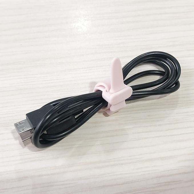 Silicone Zip Ties, Reusable Zip Ties, 20pcs Rubber Cable Ties Straps for Wire Management, Elastic Silicone Ties Cable Organizer for Home Office, 4.5" Multi Color Cord Ties