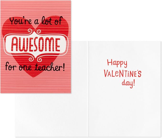 Hallmark Valentines Day Cards and Mailbox for Kids School Classroom Exchange, Doodle Hearts (1 Box, 32 Valentine Cards, 35 Stickers, 1 Teacher Card)